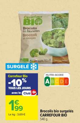 Brocolis bio surgelés CARREFOUR BIO
