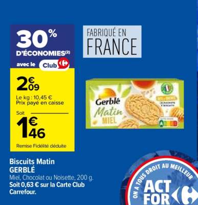 Biscuits matin GERBLÉ