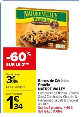 Barres de Céréales Protéin NATURE VALLEY
