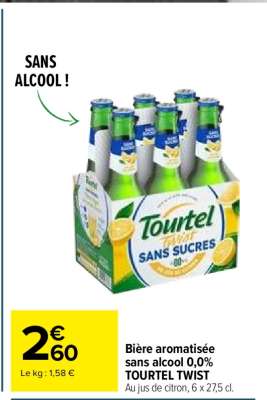 Bière aromatisée sans alcool 0,0% TOURTEL TWIST