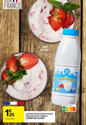 Lait Demi-Écrémé Sans Lactose