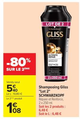 Shampooing Gliss "Lot 2"