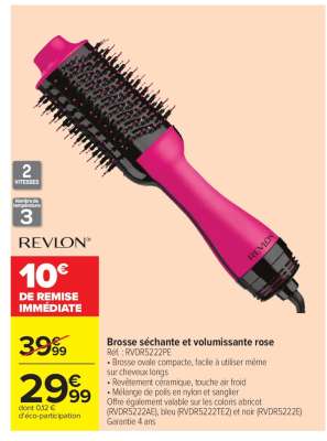 Brosse séchante et volumissante rose