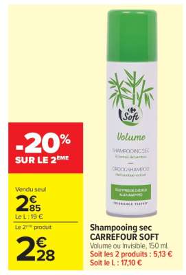 Shampooing sec CARREFOUR SOFT