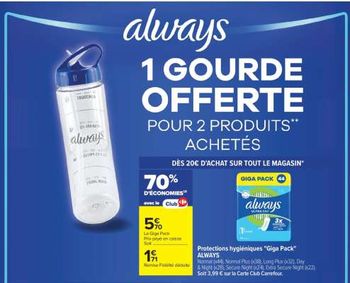 Protections hygiéniques «Giga Pack» ALWAYS