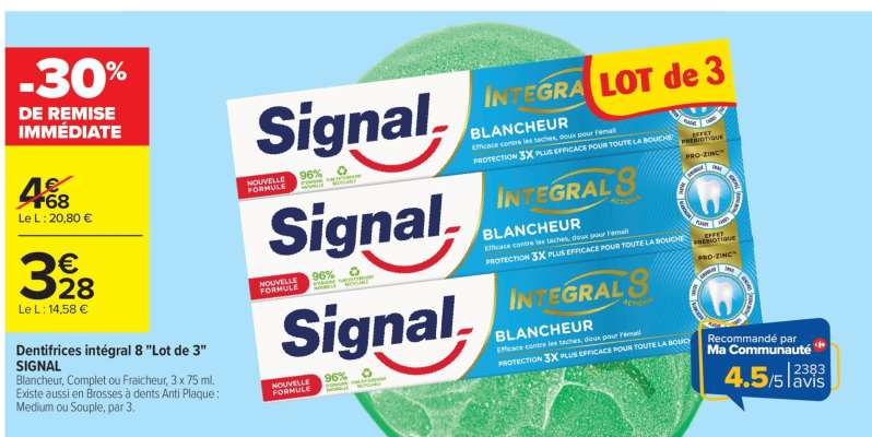 Dentifrices Intégral 8 «Lot de 3» SIGNAL