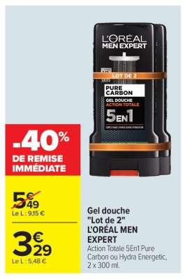 Gel douche "Lot de 2" L'ORÉAL MEN EXPERT