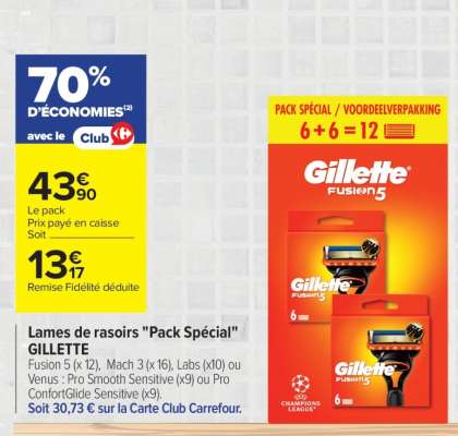 Lames de rasoirs «Pack Spécial» GILLETTE