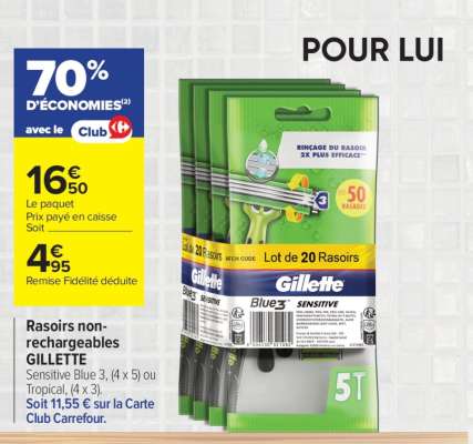 GILLETTE Rasoirs non rechargeables