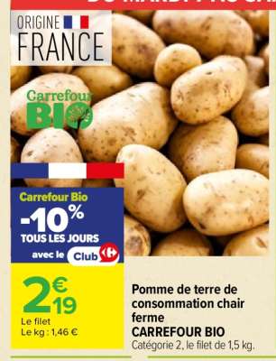 Pomme de terre de consommation chair ferme