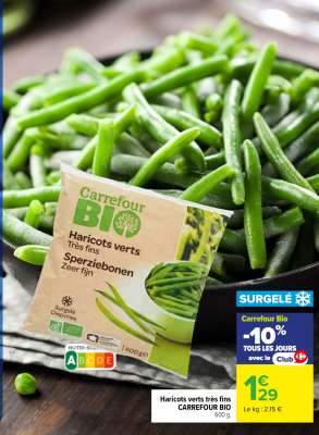 Haricots verts très fins CARREFOUR BIO