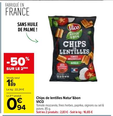 Chips De Lentilles Natur' & Bon Vico