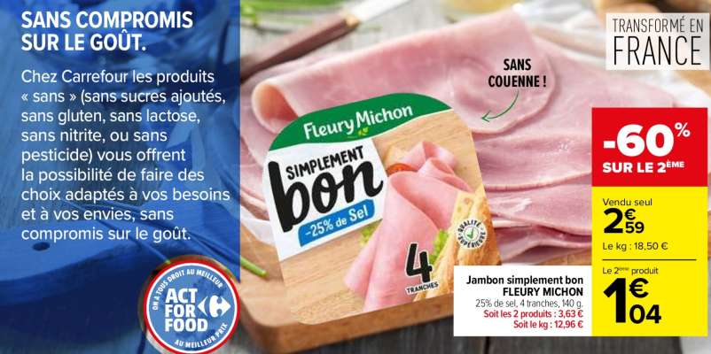 Jambon Simplement Bon Fleury Michon