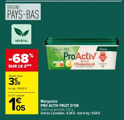 Margarine PRO ACTIV FRUIT D’OR