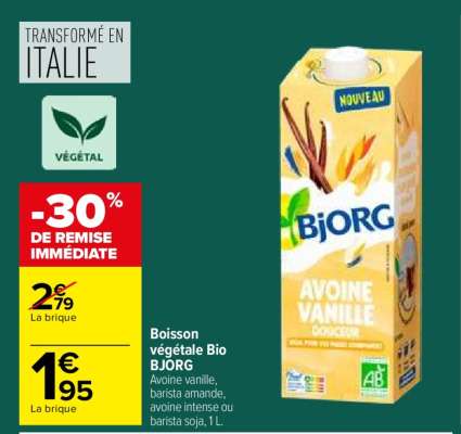 BOISSON VÉGÉTALE BIO “BJORG”