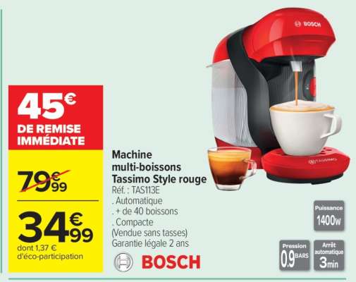 Machine multi-boissons Tassimo Style rouge