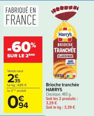 Brioche Tranchée "Harrys"