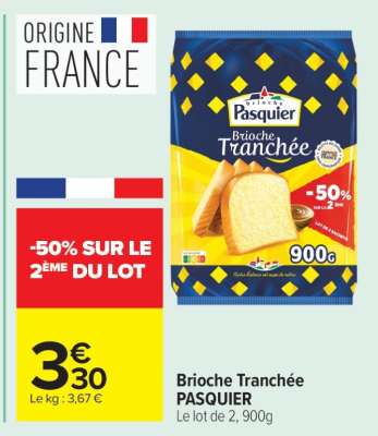 Brioche Tranchée Pasquier