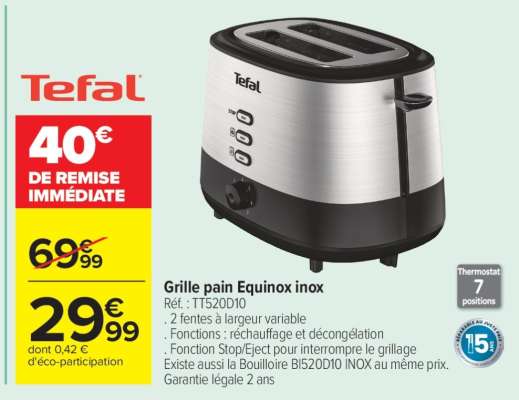 Grille pain Equinox inox