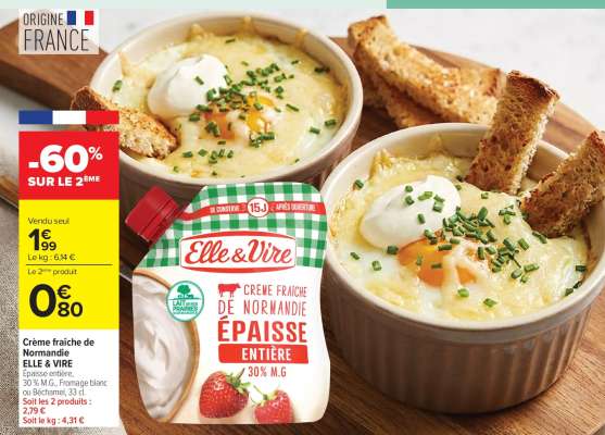 Crème fraîche de Normandie ELLE & VIRE