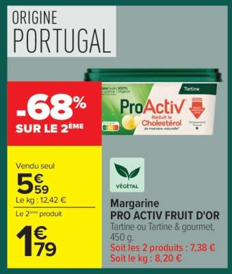 Margarine PRO ACTIV FRUIT D’OR