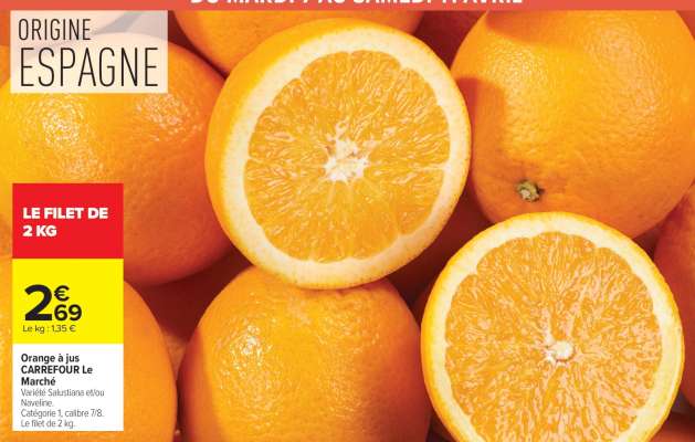 Orange à jus CARREFOUR Le Marché