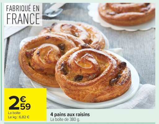 4 PAINS AUX RAISINS