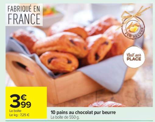 10 pains au chocolat pur beurre