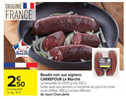 Boudin noir aux oignons
