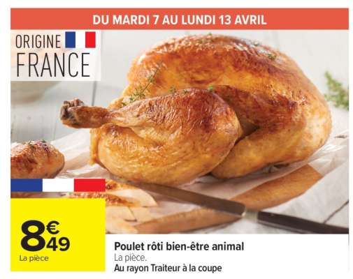 Poulet rôti bien-être animal