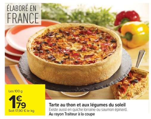Tarte au thon et aux légumes du soleil