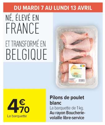 Pilons de poulet blanc