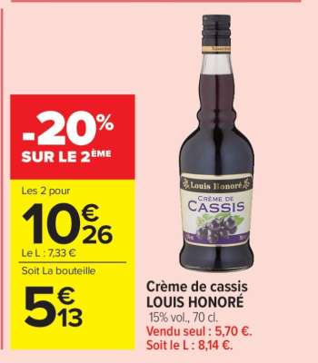 Crème de cassis LOUIS HONORÉ