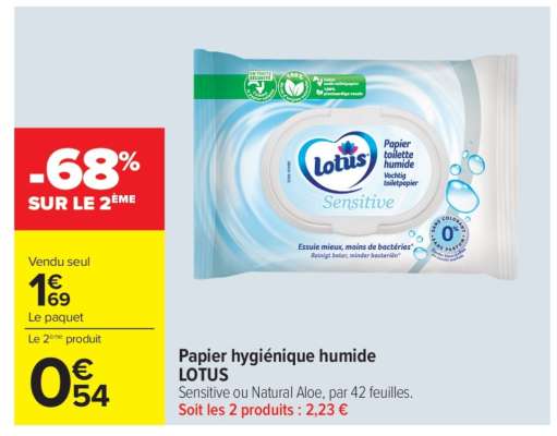 Papier hygiénique humide LOTUS