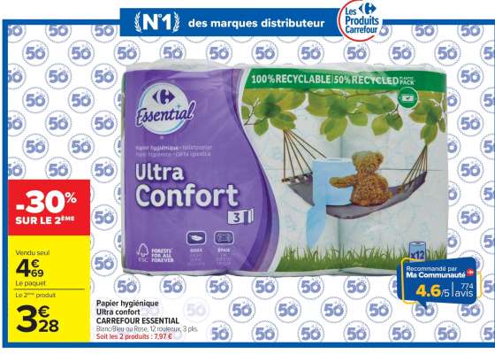 Papier hygiénique Ultra confort