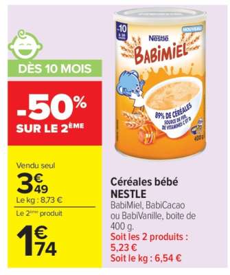 Céréales bébé NESTLE