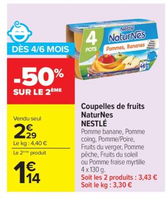 Coupelles de fruits NaturNes