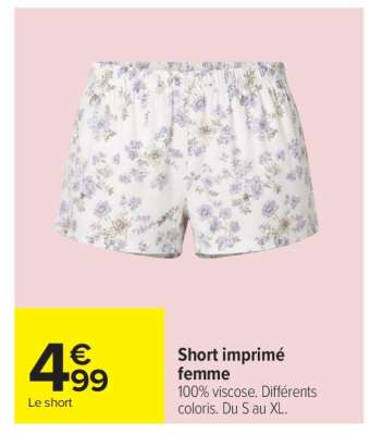 Short imprimé femme