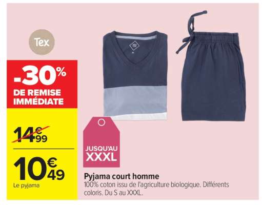 Pyjama court homme