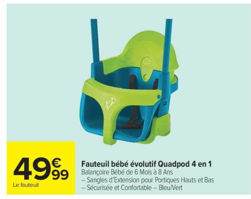 Fauteuil bébé évolutif Quadpod 4 en 1
