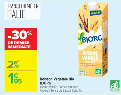BOISSON VÉGÉTALE BIO “BJORG”
