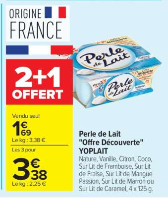 Perle de lait "Offre Découverte" YOPLAIT