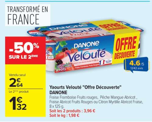 Yaourts Velouté "Offre Découverte" DANONE