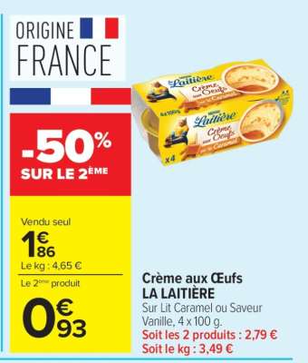 Crème Aux Oeufs La Laitière