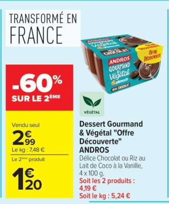 Dessert Gourmand & Végétal "Offre Découverte" ANDROS