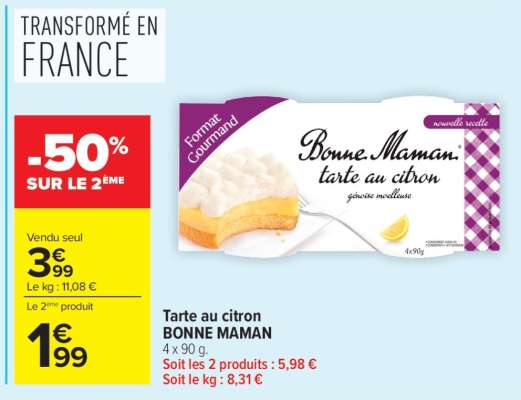 Tarte au citron BONNE MAMAN