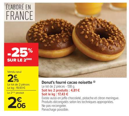 Donut's fourré cacao noisette