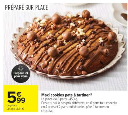 Maxi cookies pâte à tartiner