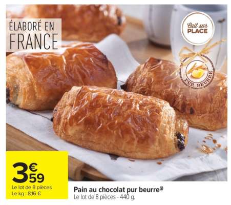 Pain au chocolat pur beurre