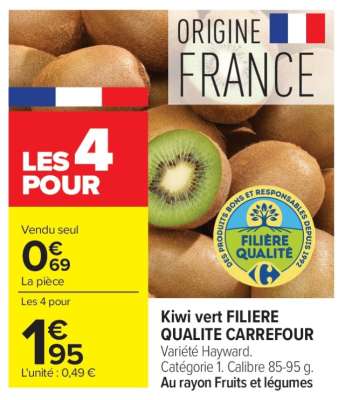 Kiwi vert FILIÈRE QUALITÉ CARREFOUR